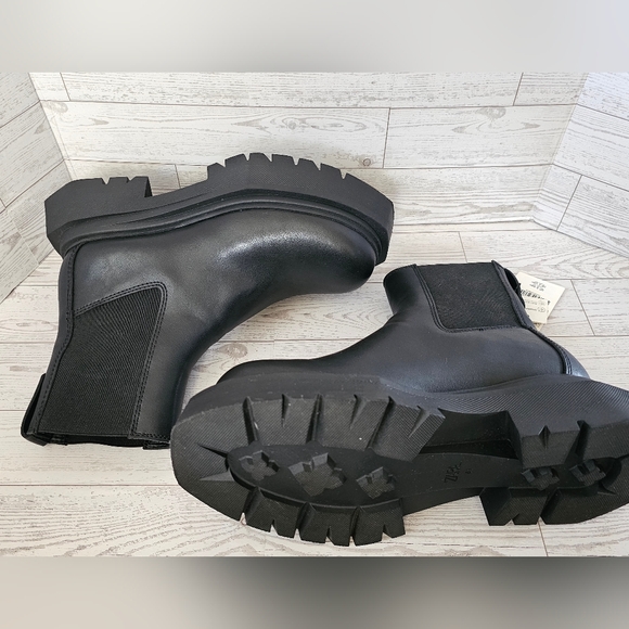 ZARA Black Chunky Chelsea Boots Size 41/ USA 10 NWT NO BOX Platform Lug Sole - Picture 5 of 7